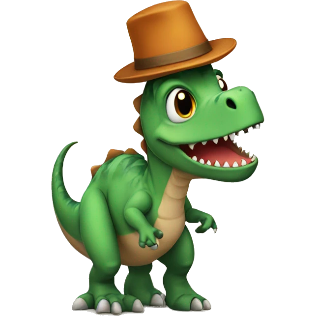 dinosaur with hat emoji