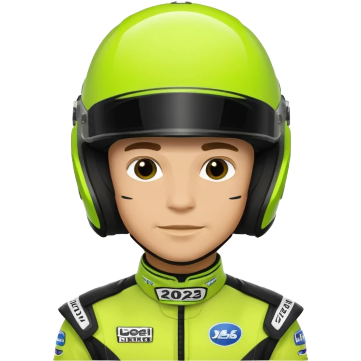 lando norris’ neon green and black 2025 helmet  emoji