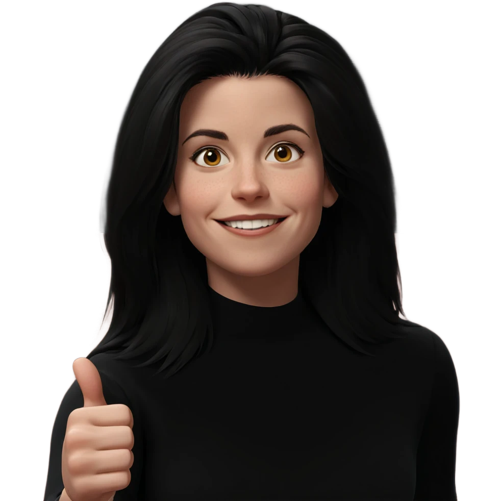 happy girl giving thumbs up emoji