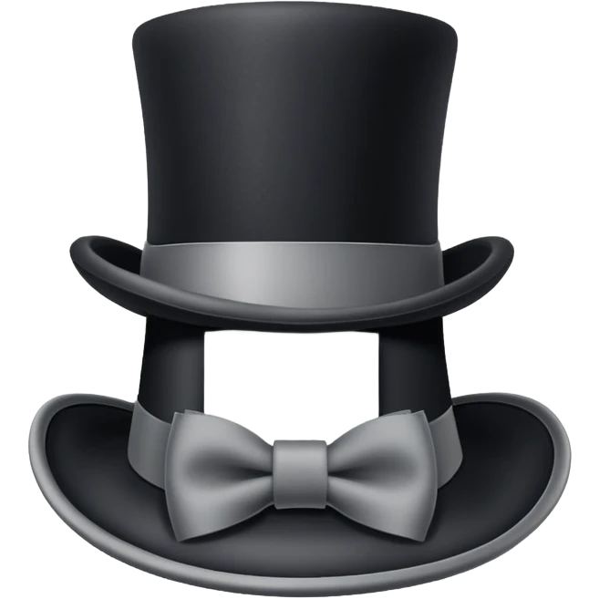 black top hat with gray ribbon emoji