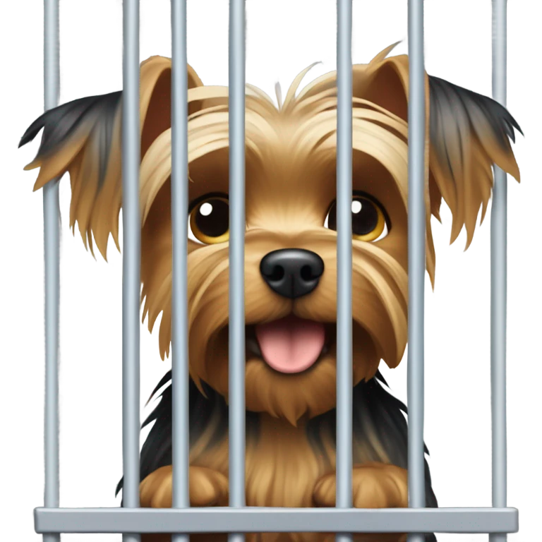 Yorkie breaking out of jail emoji