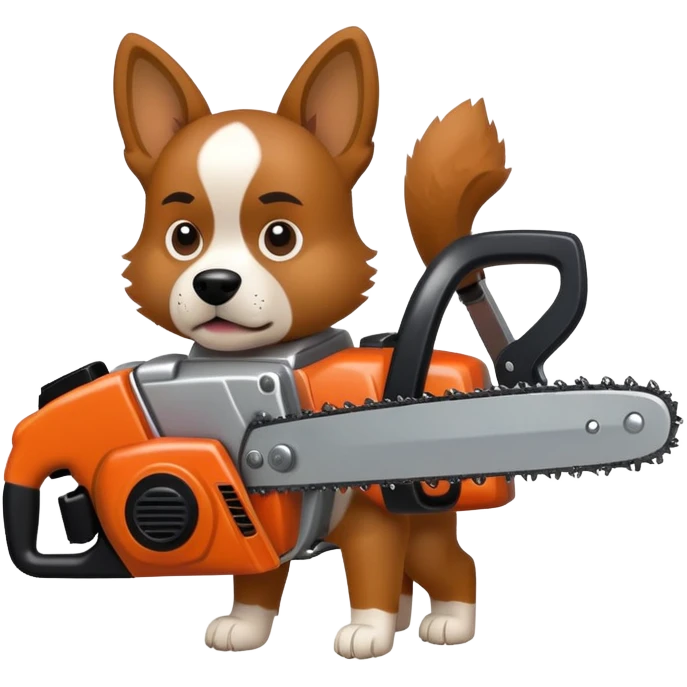 Hund mit motorsäge emoji
