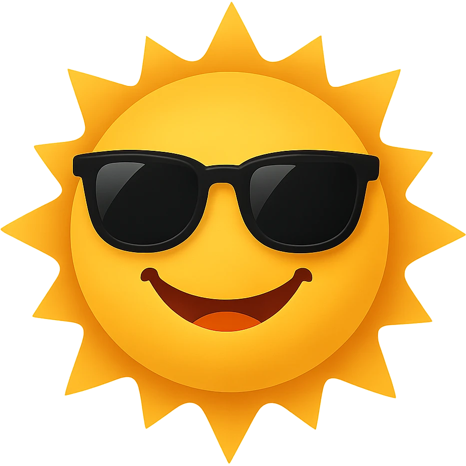smiling sun with sunglasses emoji
