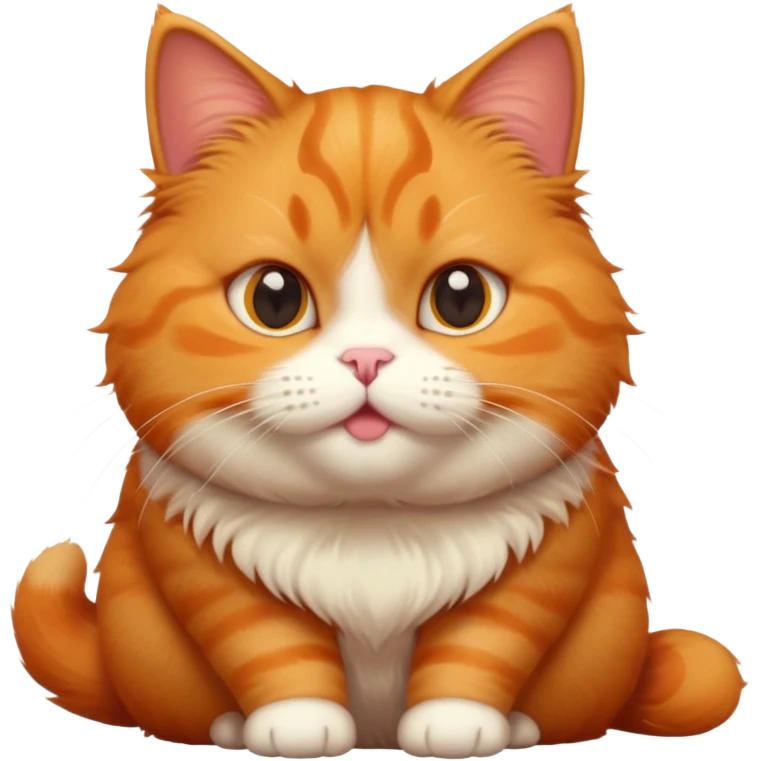 Cute chubby ginger cat emoji