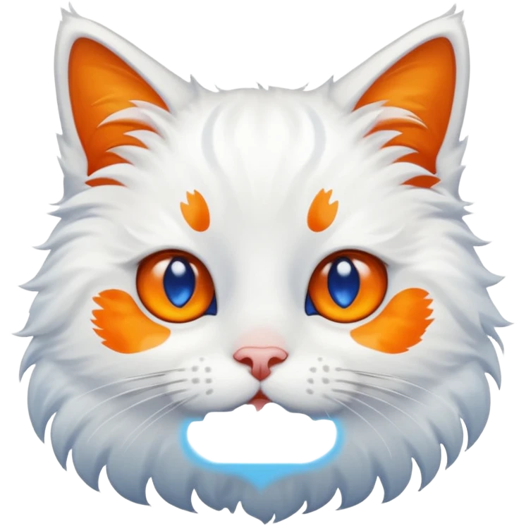 hazme un gato blanco con manchas naranjas y ojos azules emoji