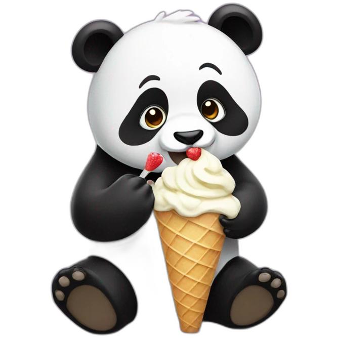 Panda eating ice cream emoji