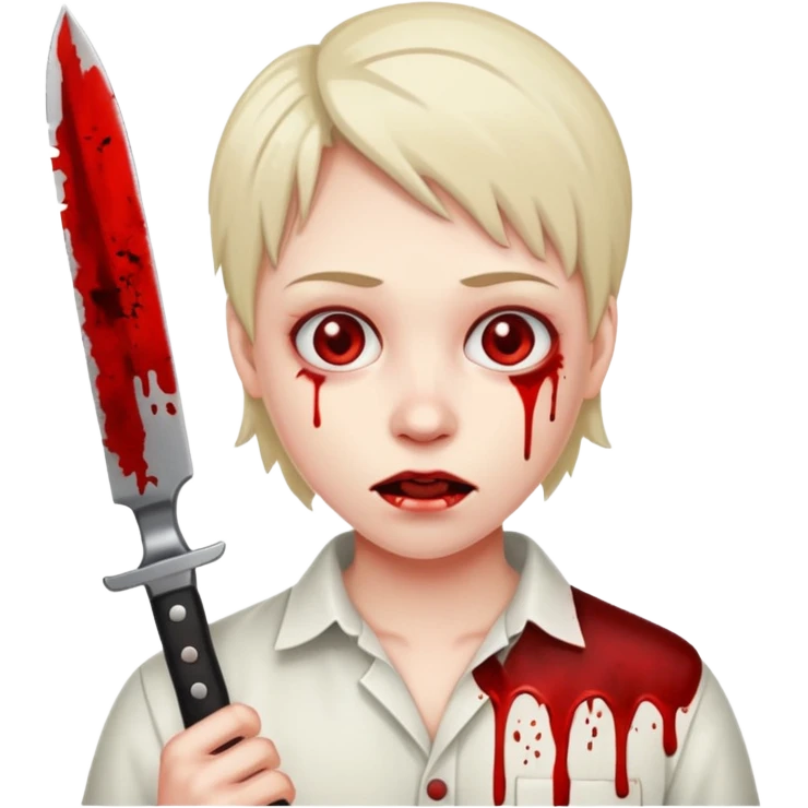 a creepy psychopath with a knife emoji