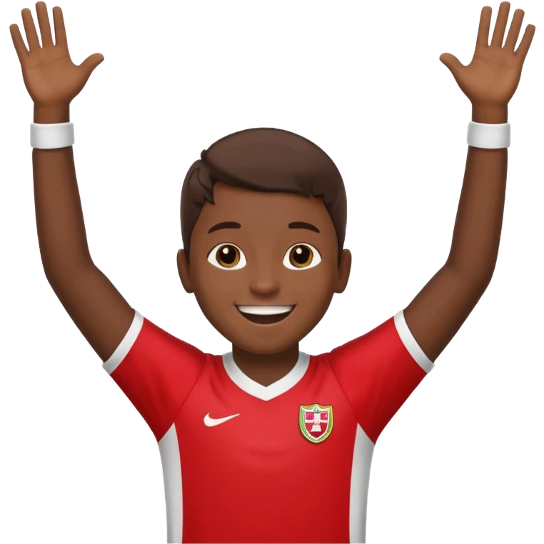 young soccer player with Peru uniform celebrating emoji