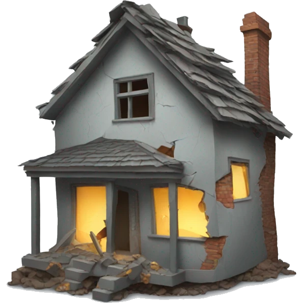 Broken house emoji