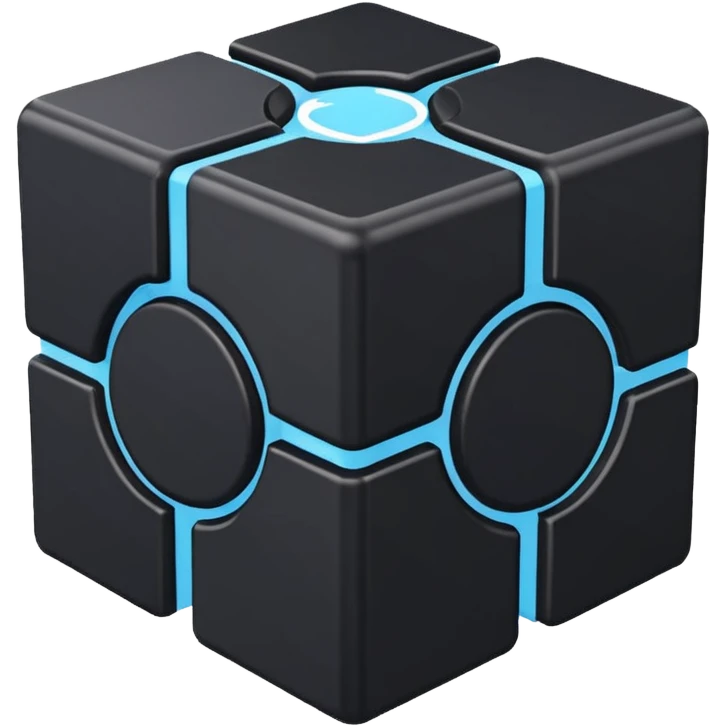 black colour infinity cube emoji