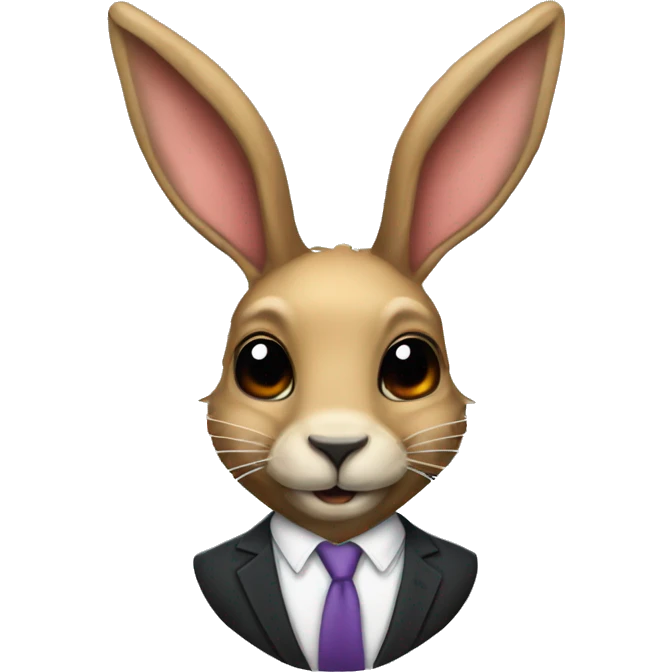 jackalope with long tie bunny ears emoji