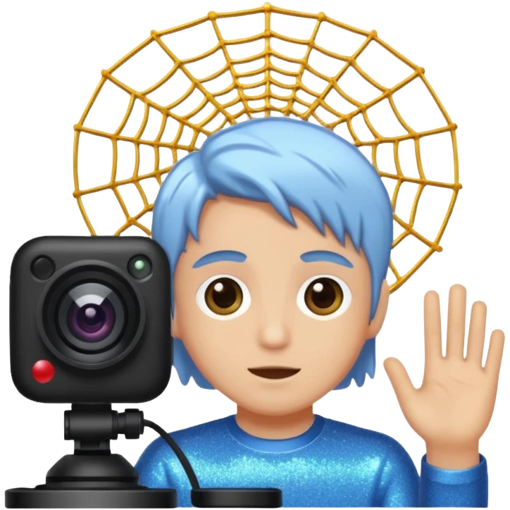 glitter cian web cam emoji