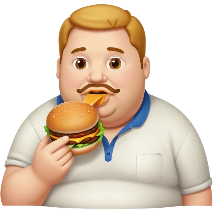 Fat guy eating a burger emoji