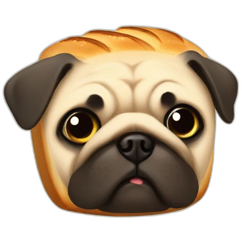 Loaf of bread - pug emoji