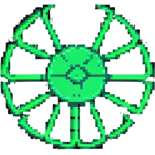 radiation symbol in pixel art style emoji