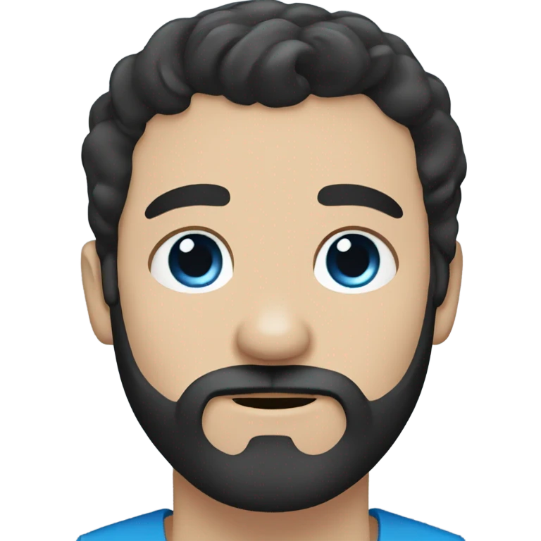 beard man black hair blue eyes black Labrador  emoji