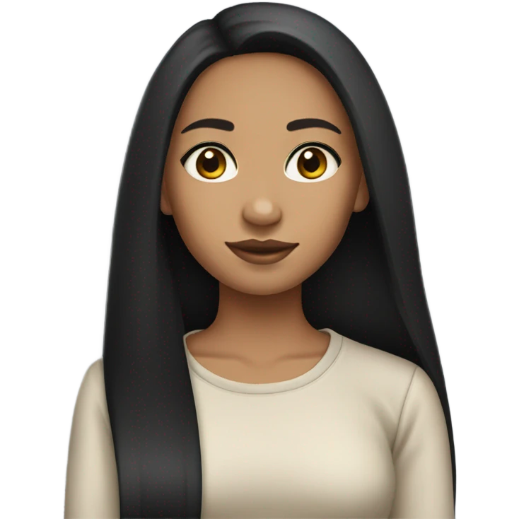 Lightskin girl with long black straight hair  emoji