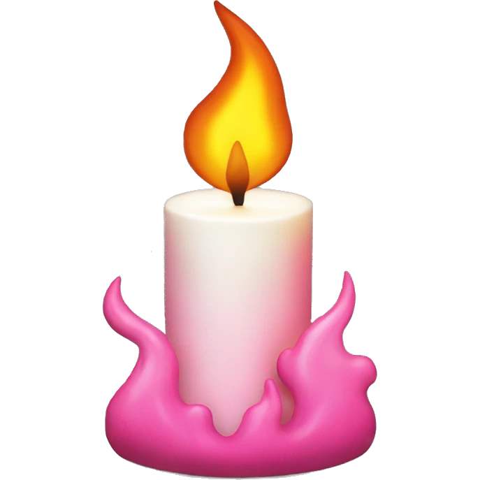 Pink fire on a white candle  emoji