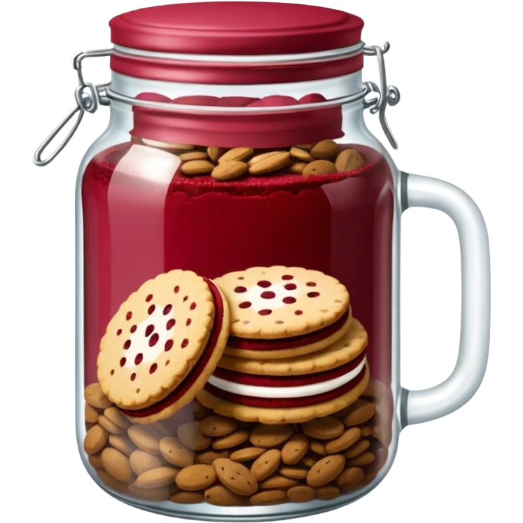 Haz un tarro de galletas y que en el interior contenga varias galletas Red Velvet con pepitas de chocolate blanco emoji