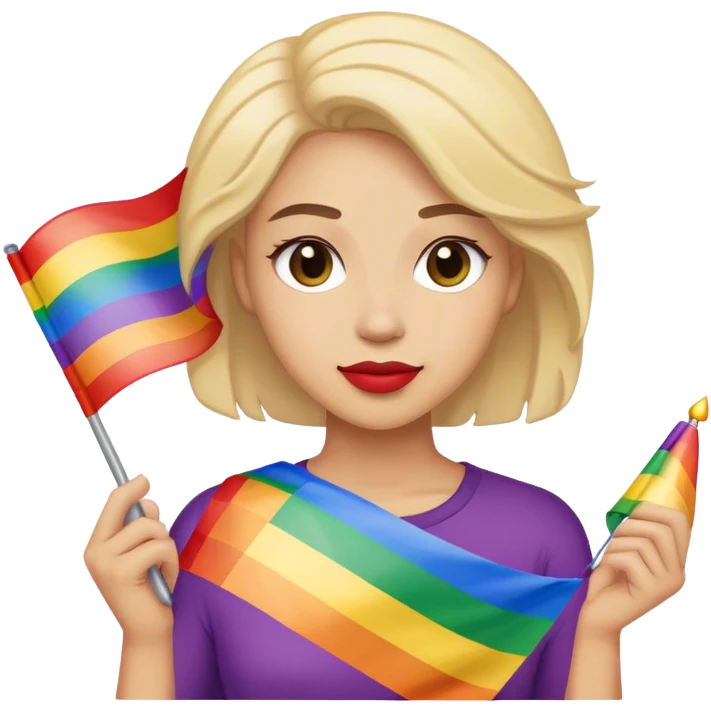 woman with lgbt flag emoji