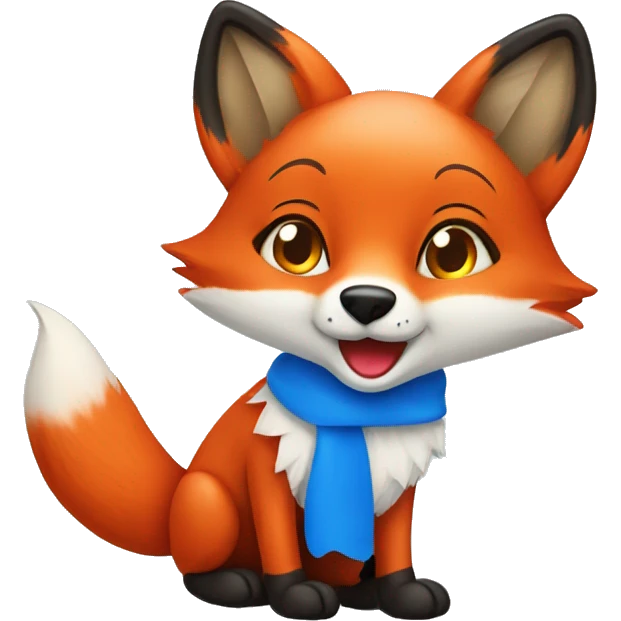 Bright Red Fox Wearing Blue Socks emoji