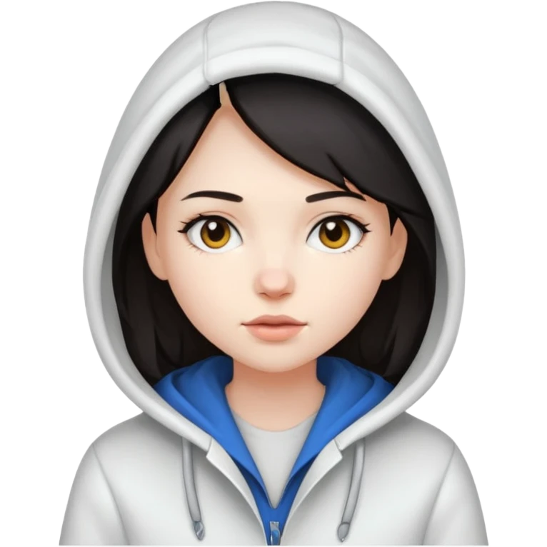 Girl, super White Coat with Hoodie  emoji
