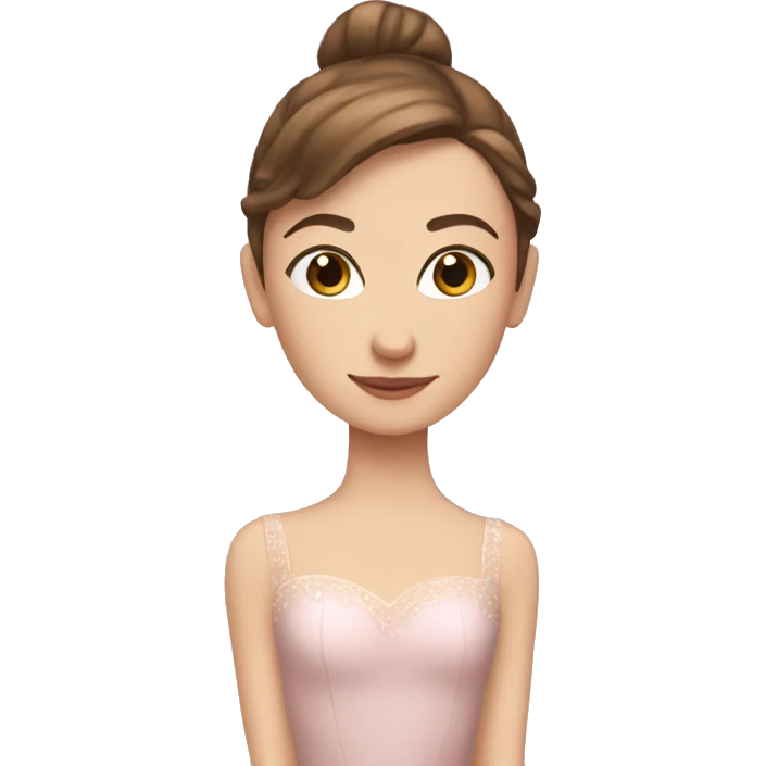 Caucasian ballerina with brown hair emoji