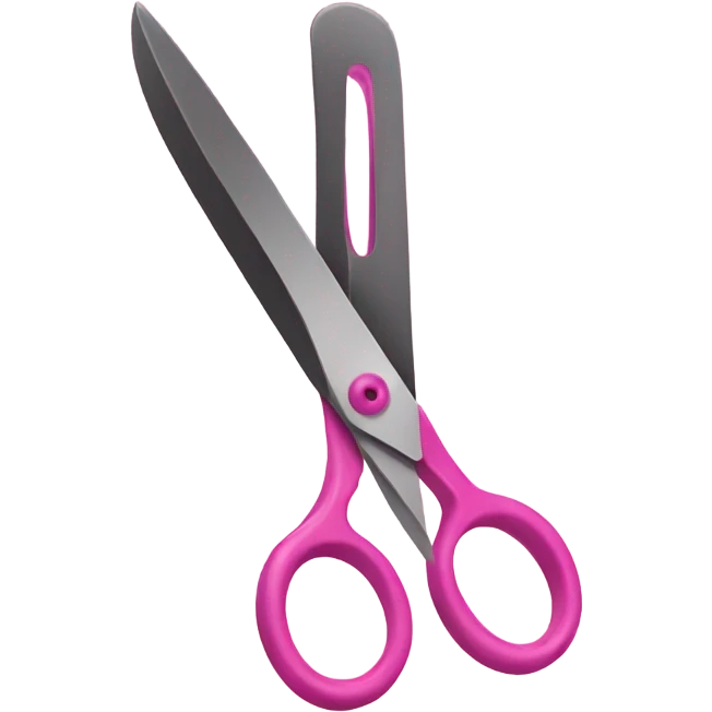 Pink scissors emoji