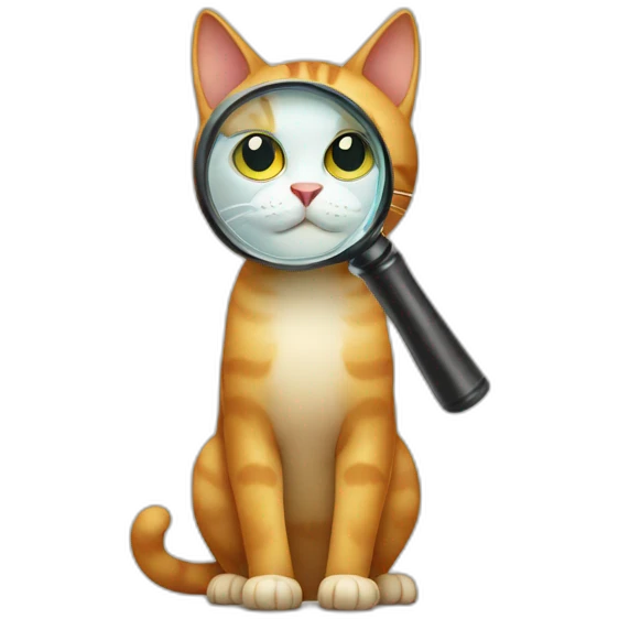 cat with magnifying glass emoji