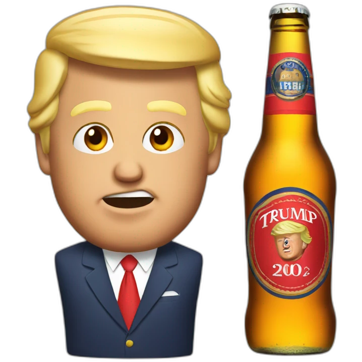 Trump drink beer emoji
