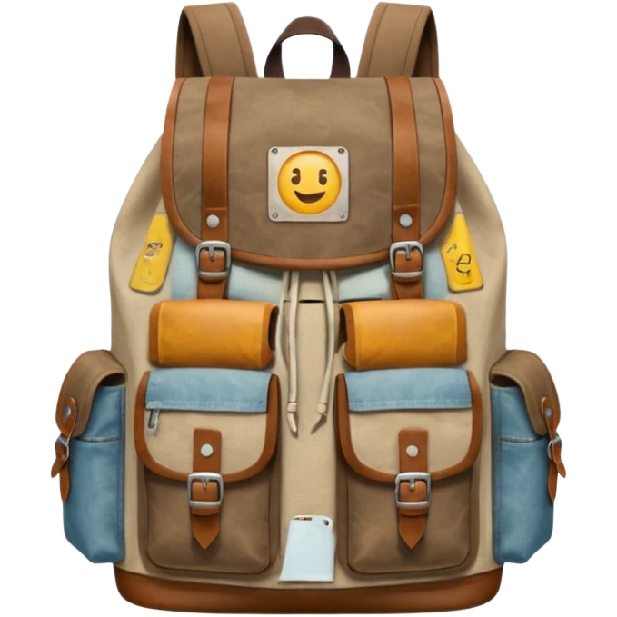Hipster backpack emoji
