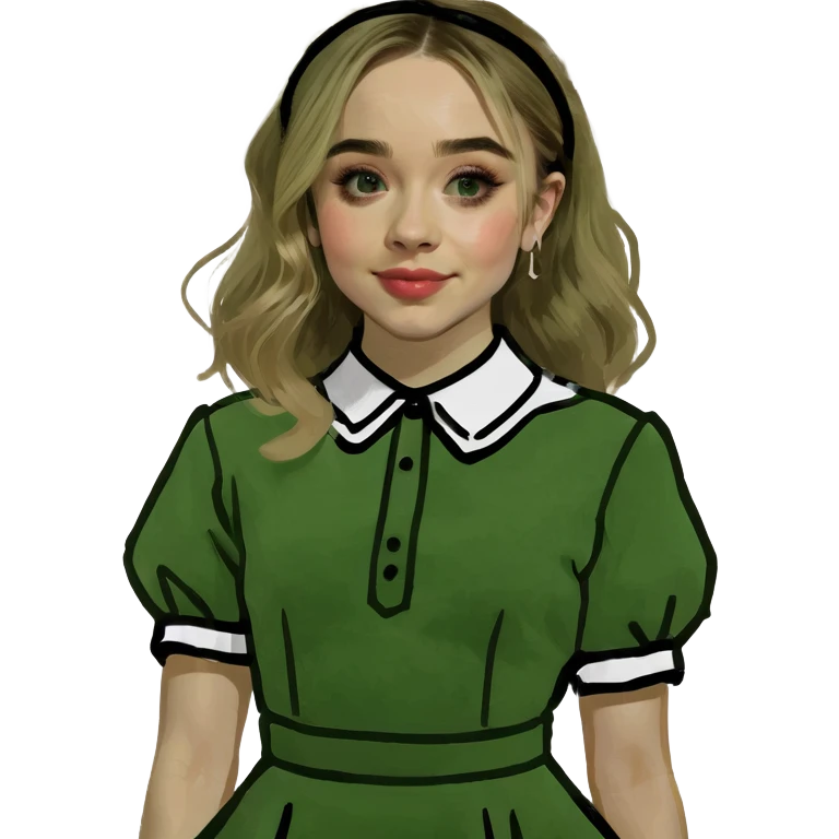 Sabrina Carpenter blonde singer in a glamorous Short n' Sweet style dress emoji