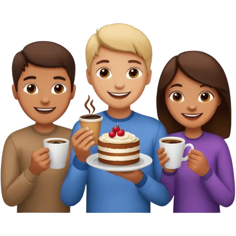Coffee and cake with friends  emoji