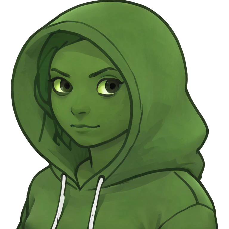 she wearing a hoodie  emoji