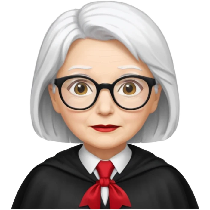 An older woman with glasses and white hair, in a red tie and black cape (might resemble Professor McGonagall). emoji