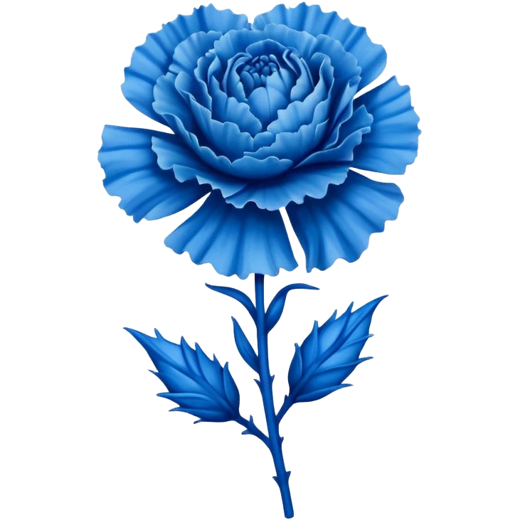 a tattoo design featuring a life like blue carnation flower emoji