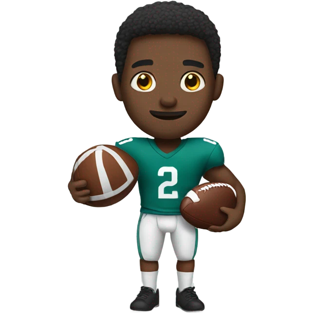 Black guy with football emoji