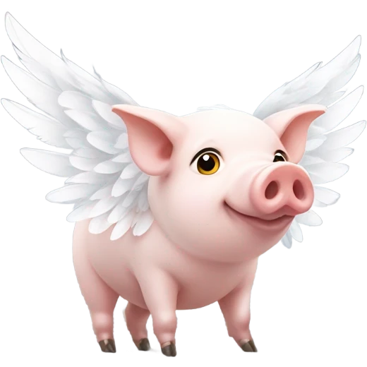 Pig with white wings emoji