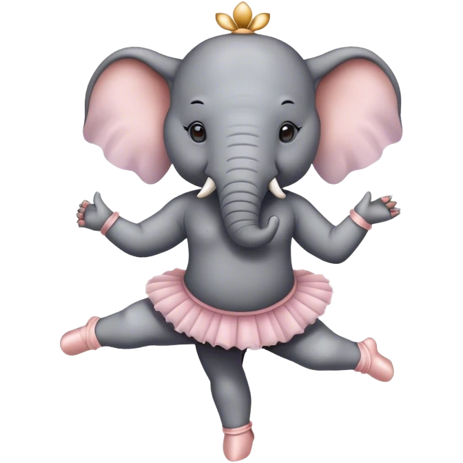 Elefant macht Ballett mit Maske emoji