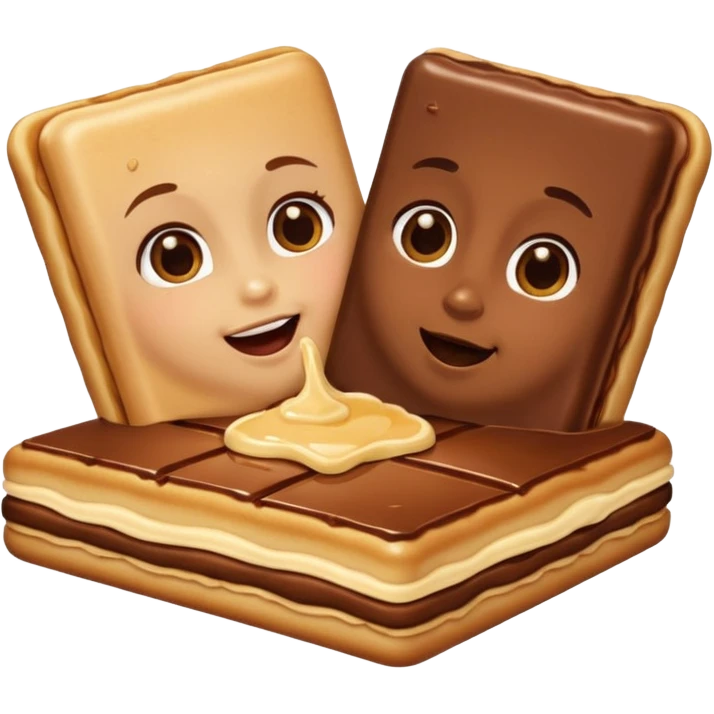 Chocolate bar being kissed by pancake emoji