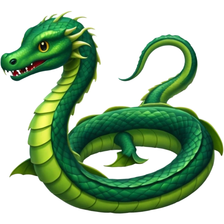 Sea Serpent – Long green snake-like monster rising from water emoji