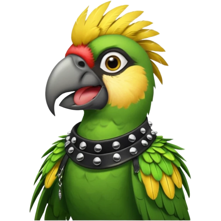 punk parrot vocalist singing emoji