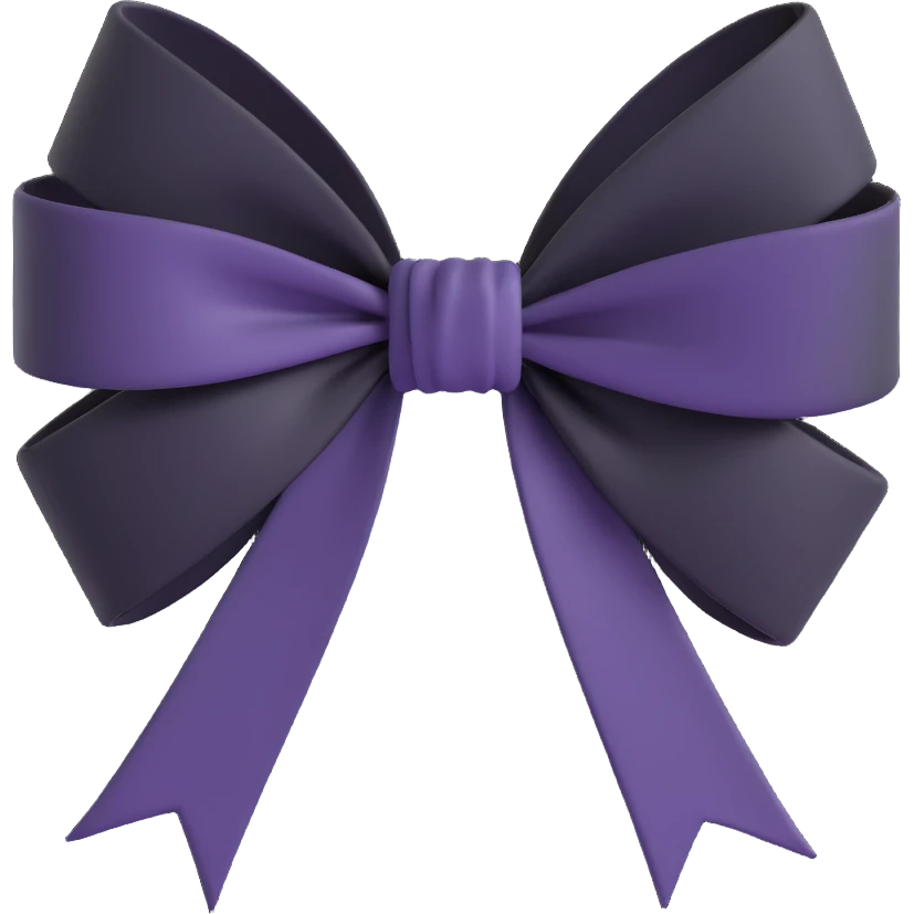 Black gothic bow effect emoji