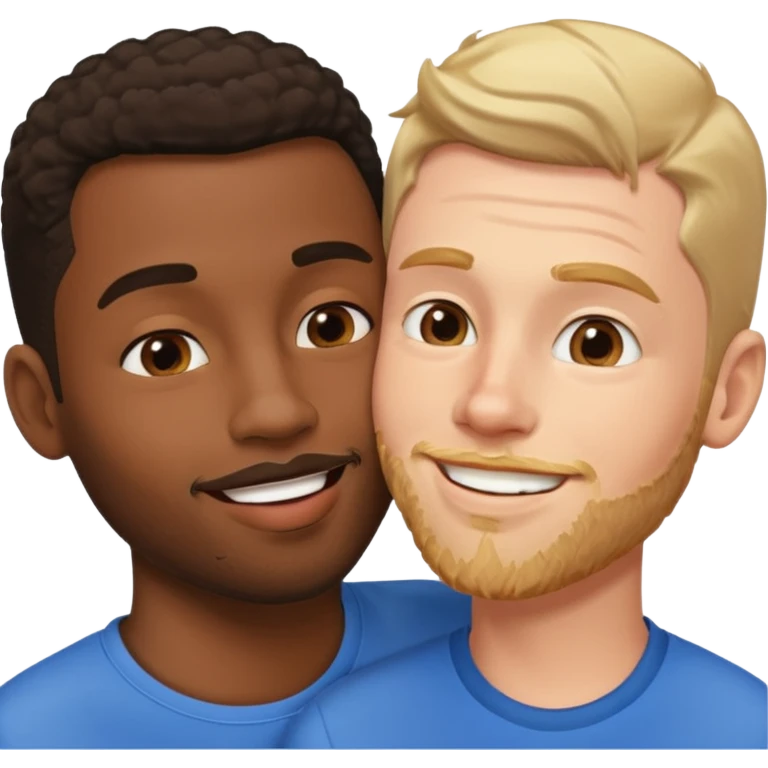 Black boyfriend white boyfriend kissing emoji
