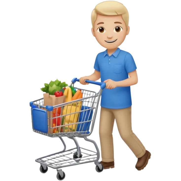 Pushing a shopping cart emoji