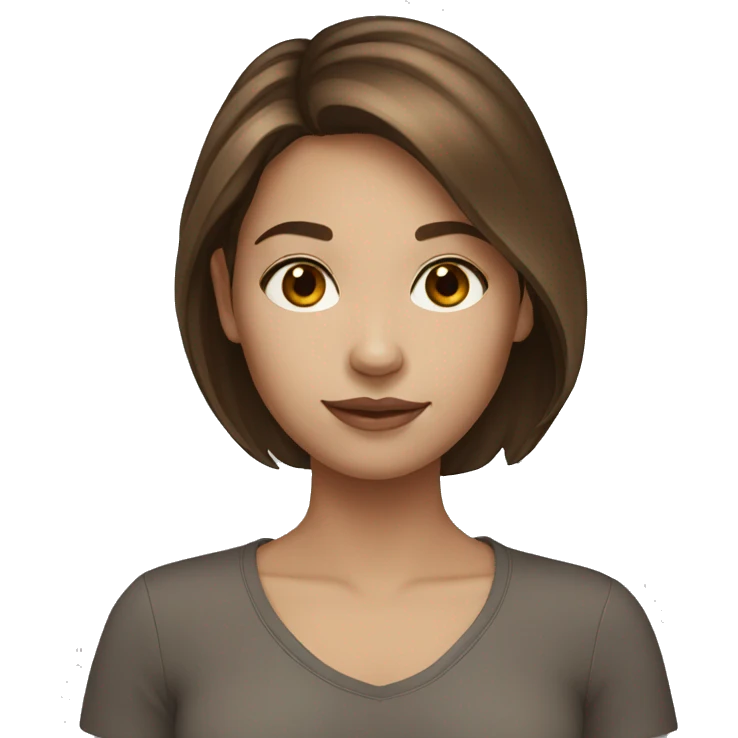 brown hair girl white skin emoji