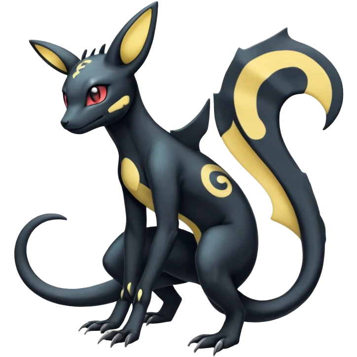 Pastel Salandit-Umbreon-Fakémon-hybrid-creature (full body)  emoji
