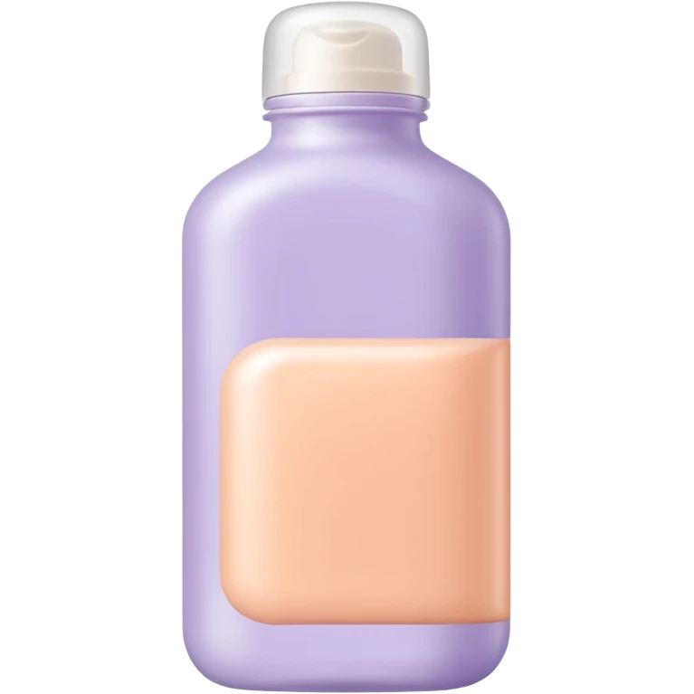 sleek plastic bottle with rounded flip-top cap, soft pastel tones lavender cream peach, smooth slightly curved bottle, creamy nourishing formula, no label, no hair, no extras, soft lighting, subtle shadows, emoji scale emoji