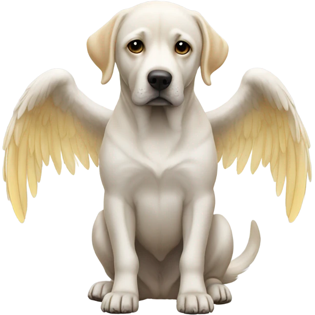 Lab mix with angel wings emoji