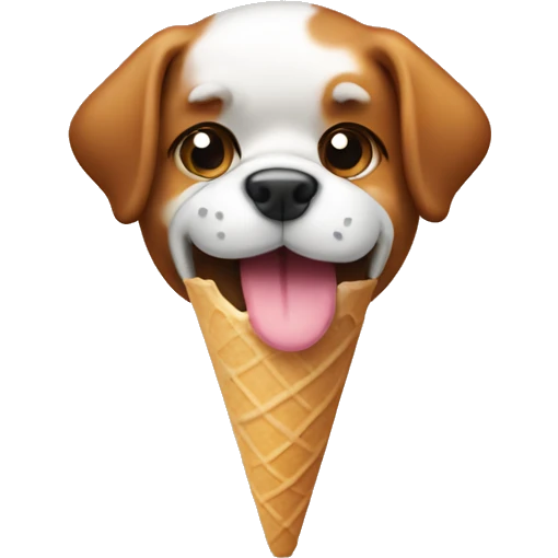 Dog eating ice cream emoji